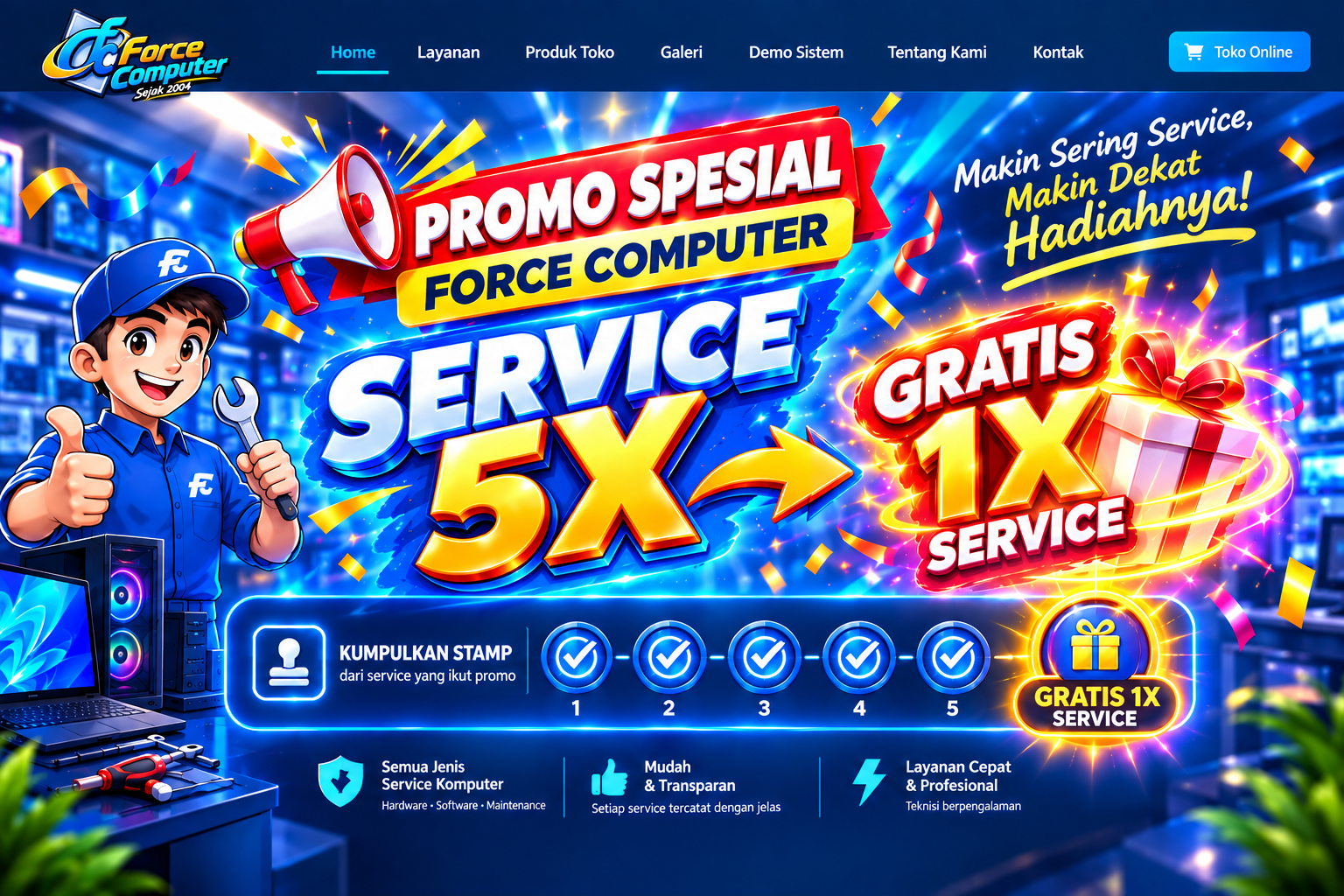 Promo Service 5x--Free 1x Service Install