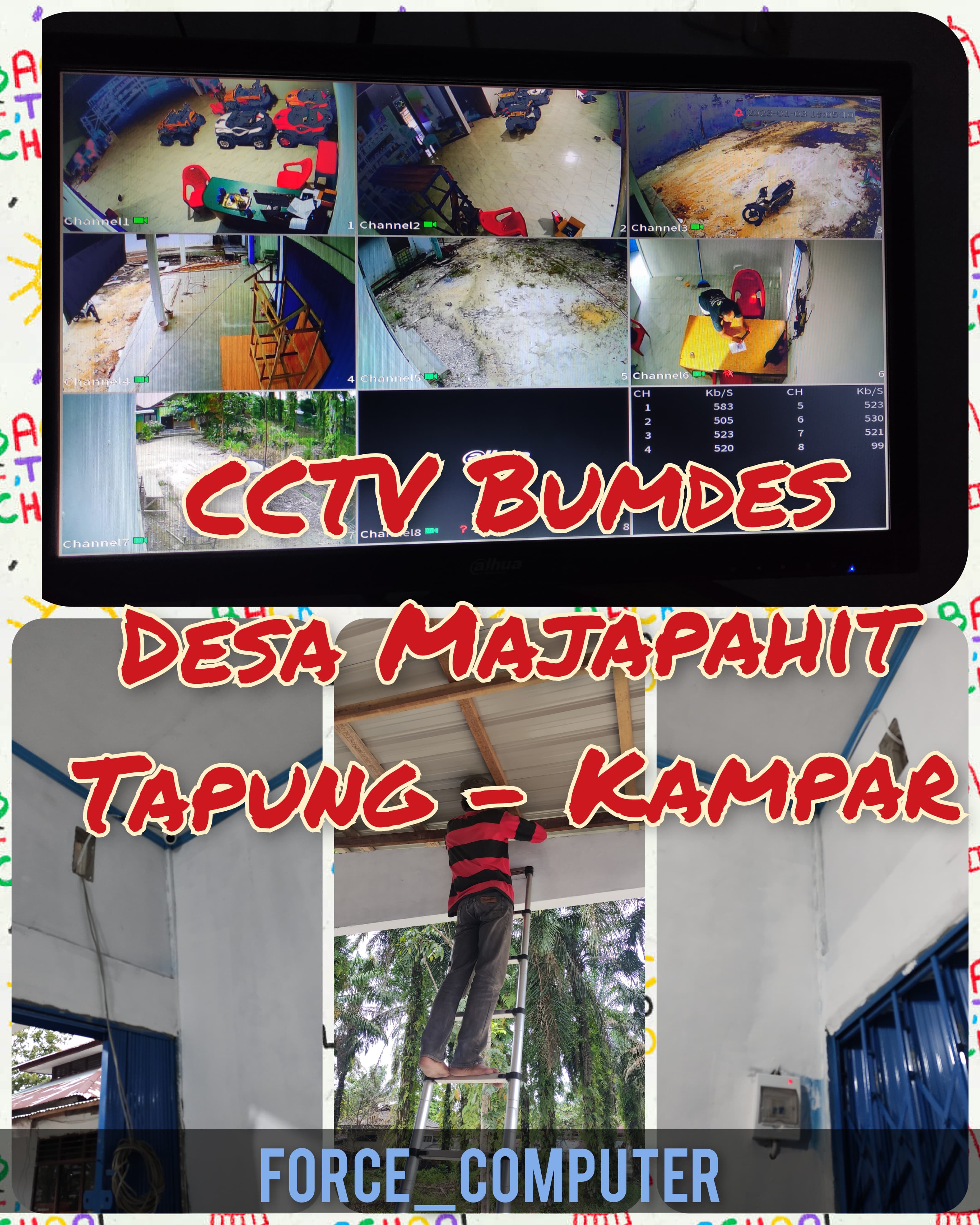 Instalasi CCTV BUMDES Desa Majapahit Tapung Kampar Riau