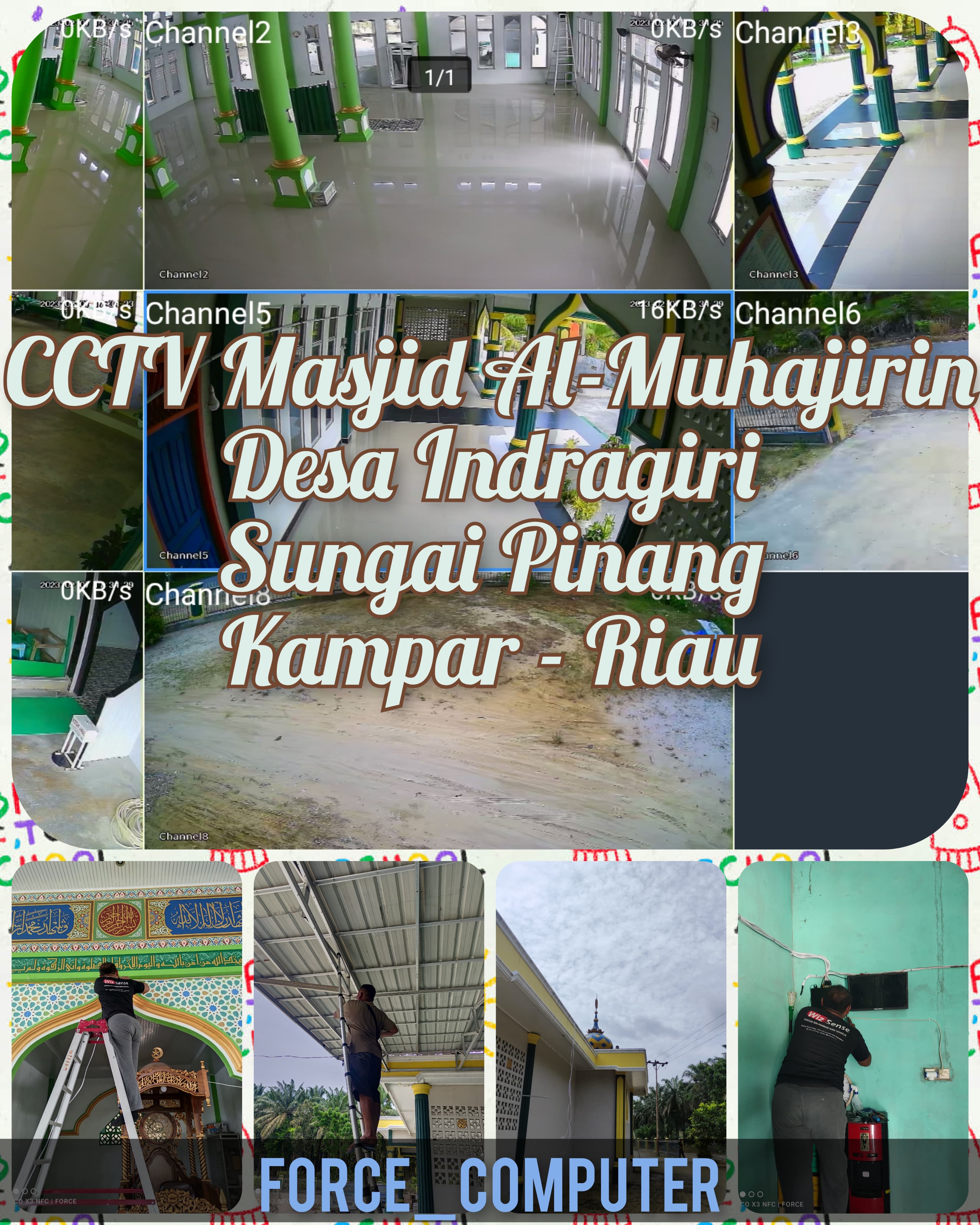 Instalasi CCTV Dahua Mesjid AL Muhajirin Desa Indragiri Sungai Pinang Kampar Riau